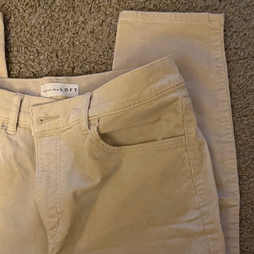 Women's Cream Corduroy Pants - Picture 8 of 11